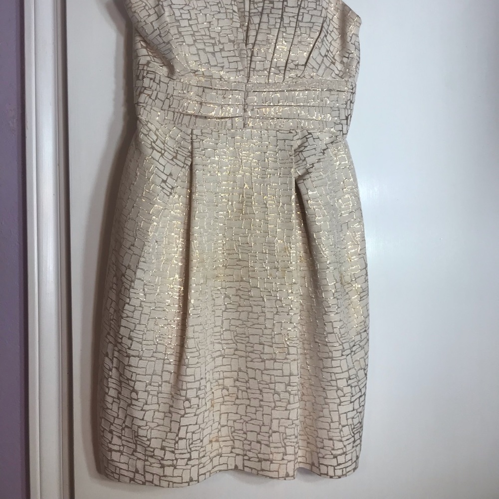 Max and Cleo strapless gold accent dress